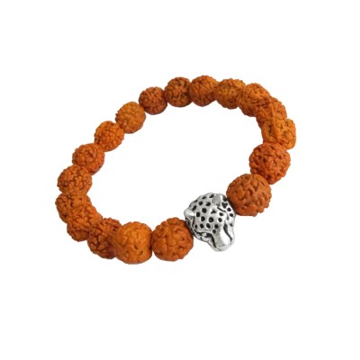 Rudraksha Bracelet Leaopard Heads 